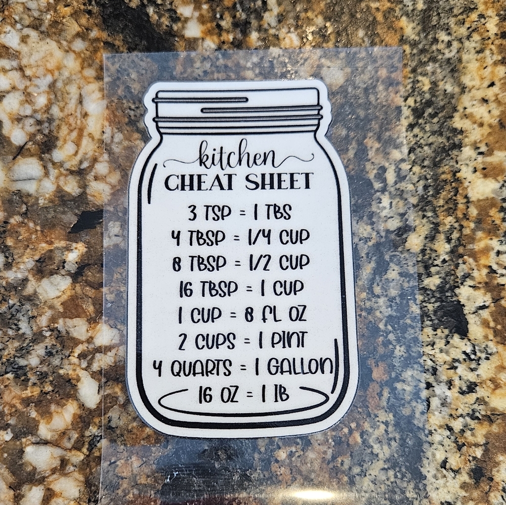 New Kitchen Measurement Conversion Chart DTF PermaStickers - Picture 3 of 6